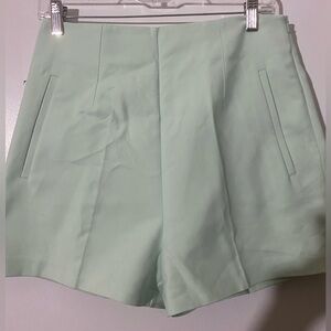 Zara sea foam green shorts
